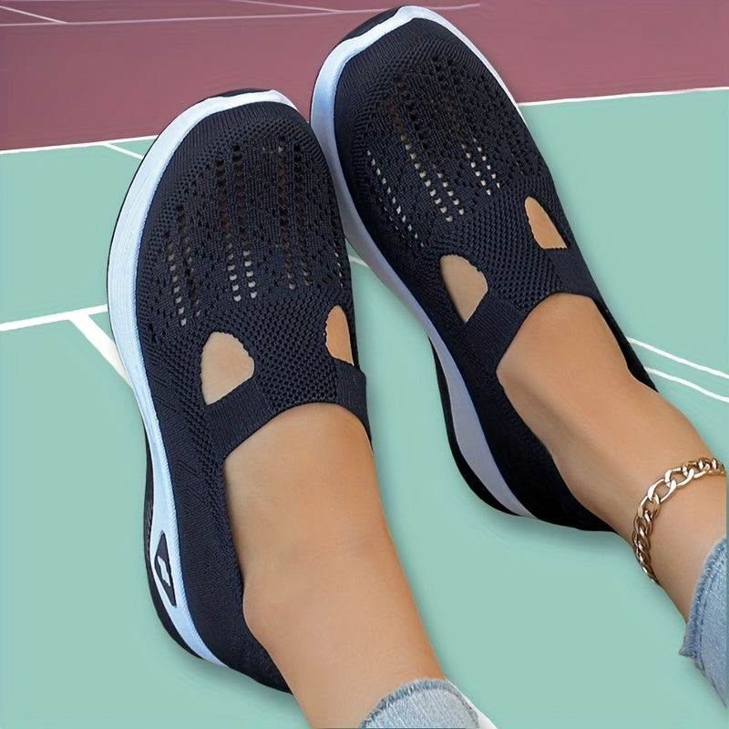 Ayollar uchun nafas oluvchi tarmoqli slip-on sport poyabzali, kundalik yurish uchun, turli ranglarda