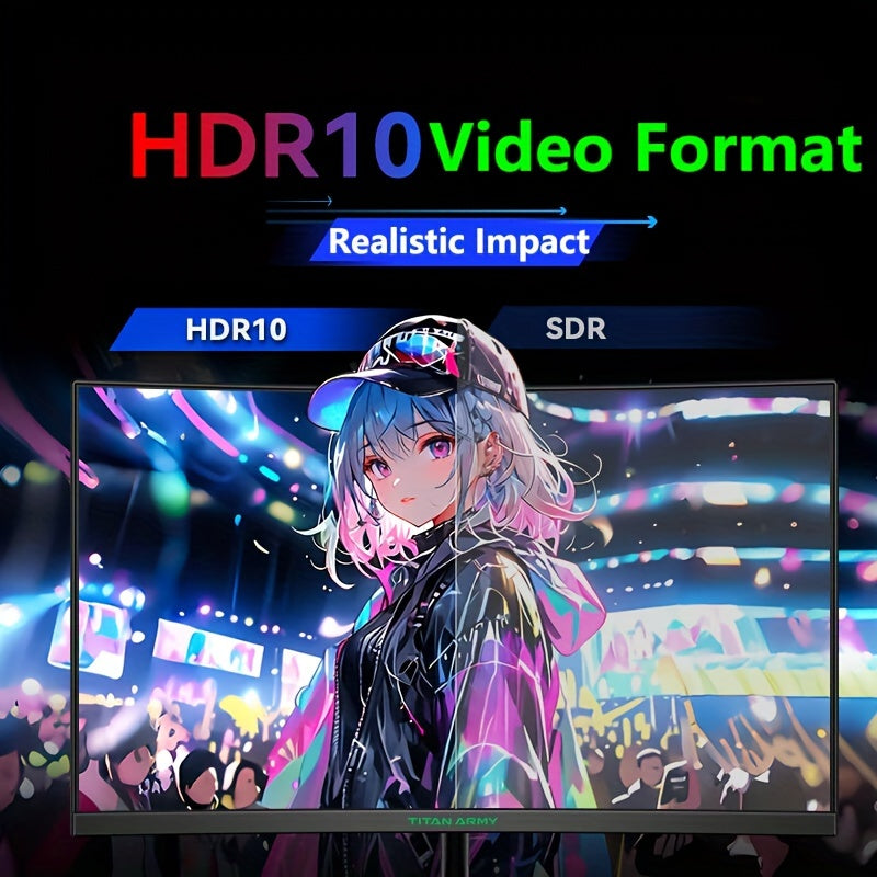 Curved Gaming Monitor 23.6 Inch 2K 180Hz HDR10 FreeSync SRGB Desktop Mount