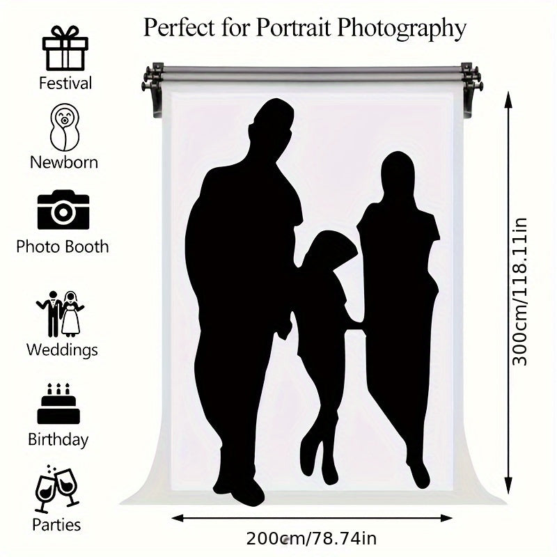 Fondo de poliéster negro para fotografía para grabación de video y cortinas de fiesta, grande, reversible, lavable