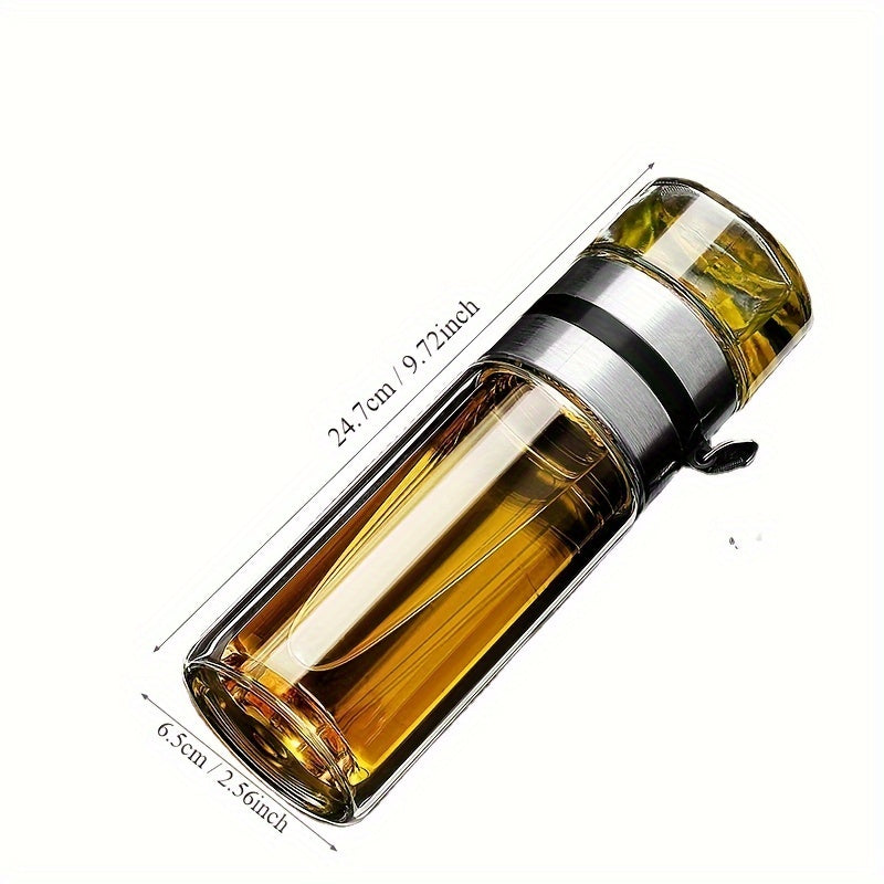 Borosilikat shisha choynak, ikki qavatli, zanglamaydigan po'latdan yasalgan infuzor bilan izolyatsiyalangan