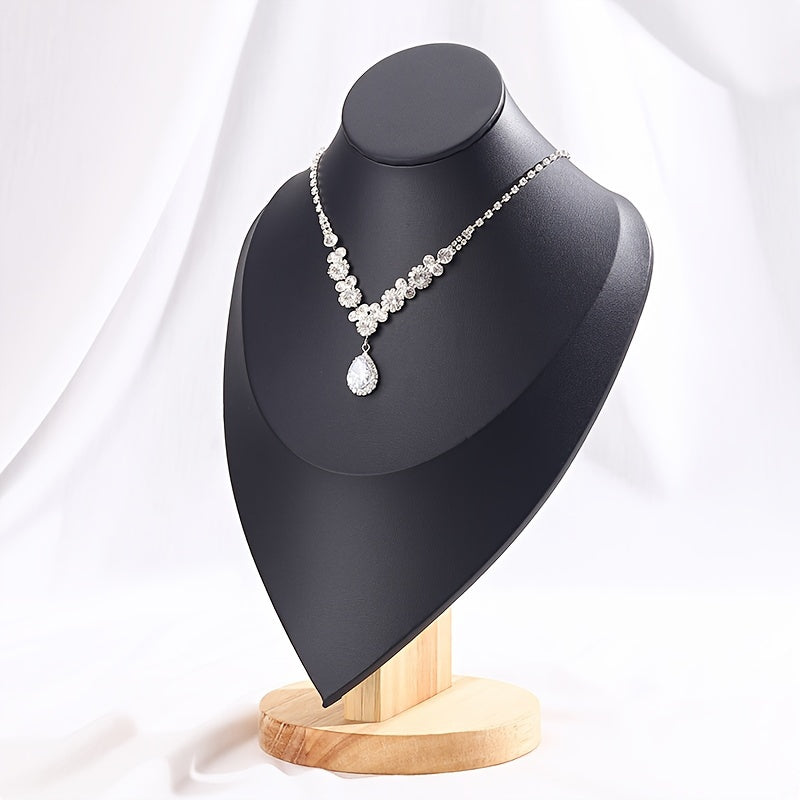 Soporte de joyería de madera en forma de corazón para collares, relojes y accesorios