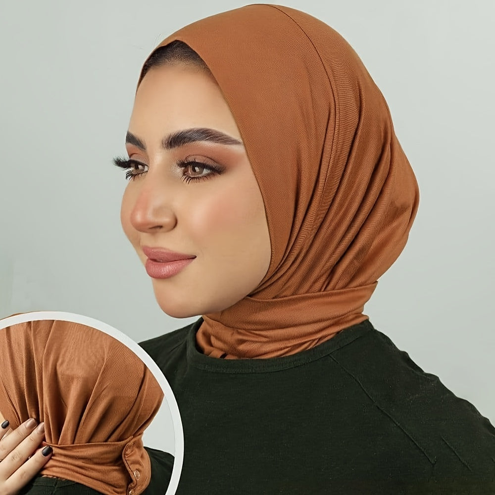 Modest Hijabs Elastic Full Coverage Shawl Headscarf Ramadan Muslim Ladies Neck Prayer Wrap