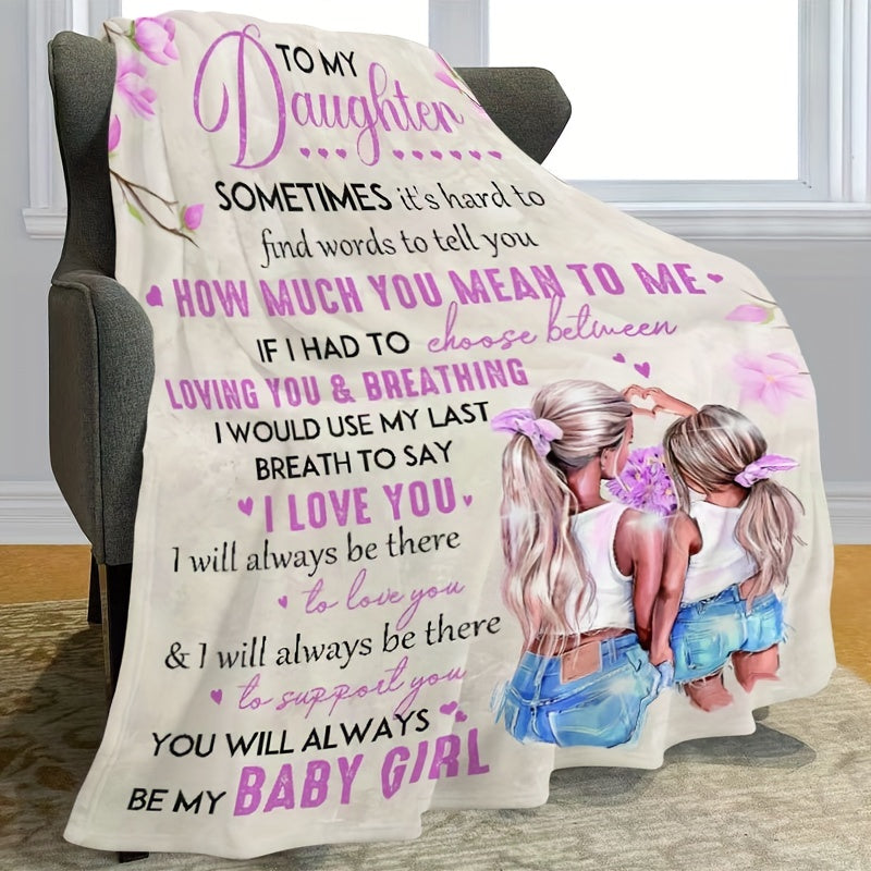 Flannel Blanket for Girls with Printed Design Cozy Throw for Couch Bed Travel