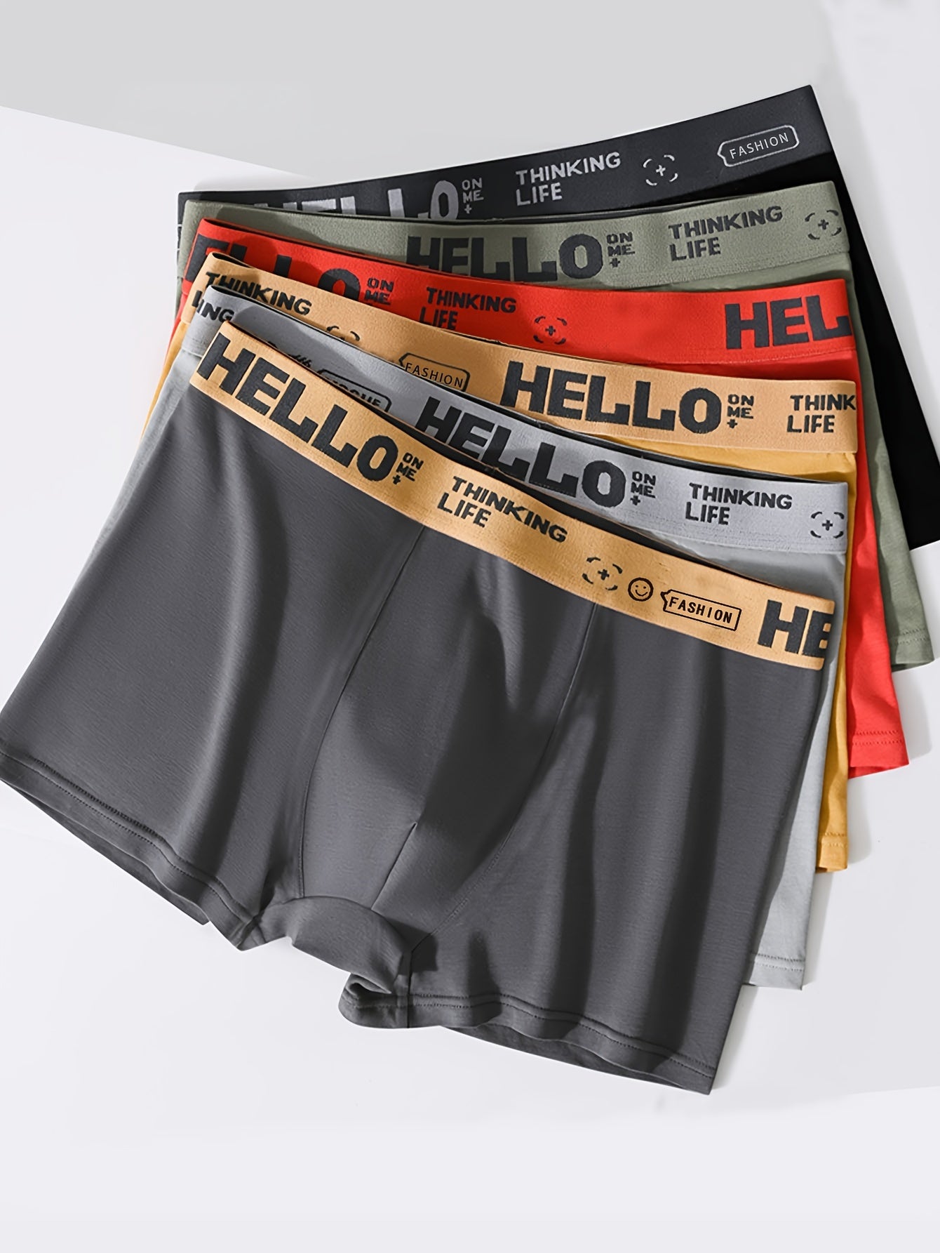 Men's Cotton Boxer Briefs with Color Block Patterns for Casual and Sports Wear