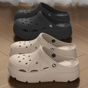 Women's White EVA Clogs with Cushioned Sole, Ventilation Holes, Indoor Outdoor