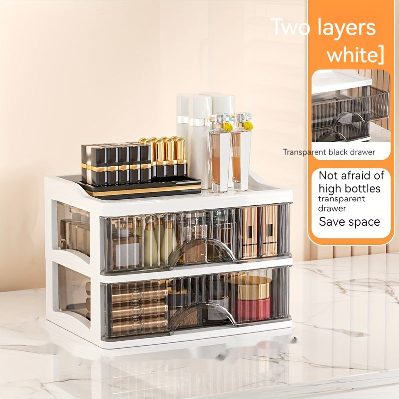 Transparent Stackable Jewelry and Cosmetic Organizer for Vanity Storage