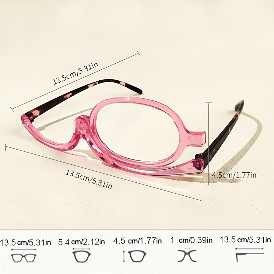 Rotating Magnifying Makeup Reading Glasses for Presbyopia +1.0 to +4.0