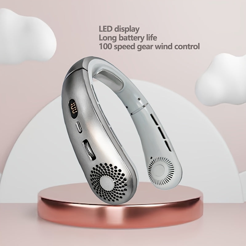 2025 Portable Neck Fan Bladeless USB Rechargeable Hands-Free Indoor Outdoor
