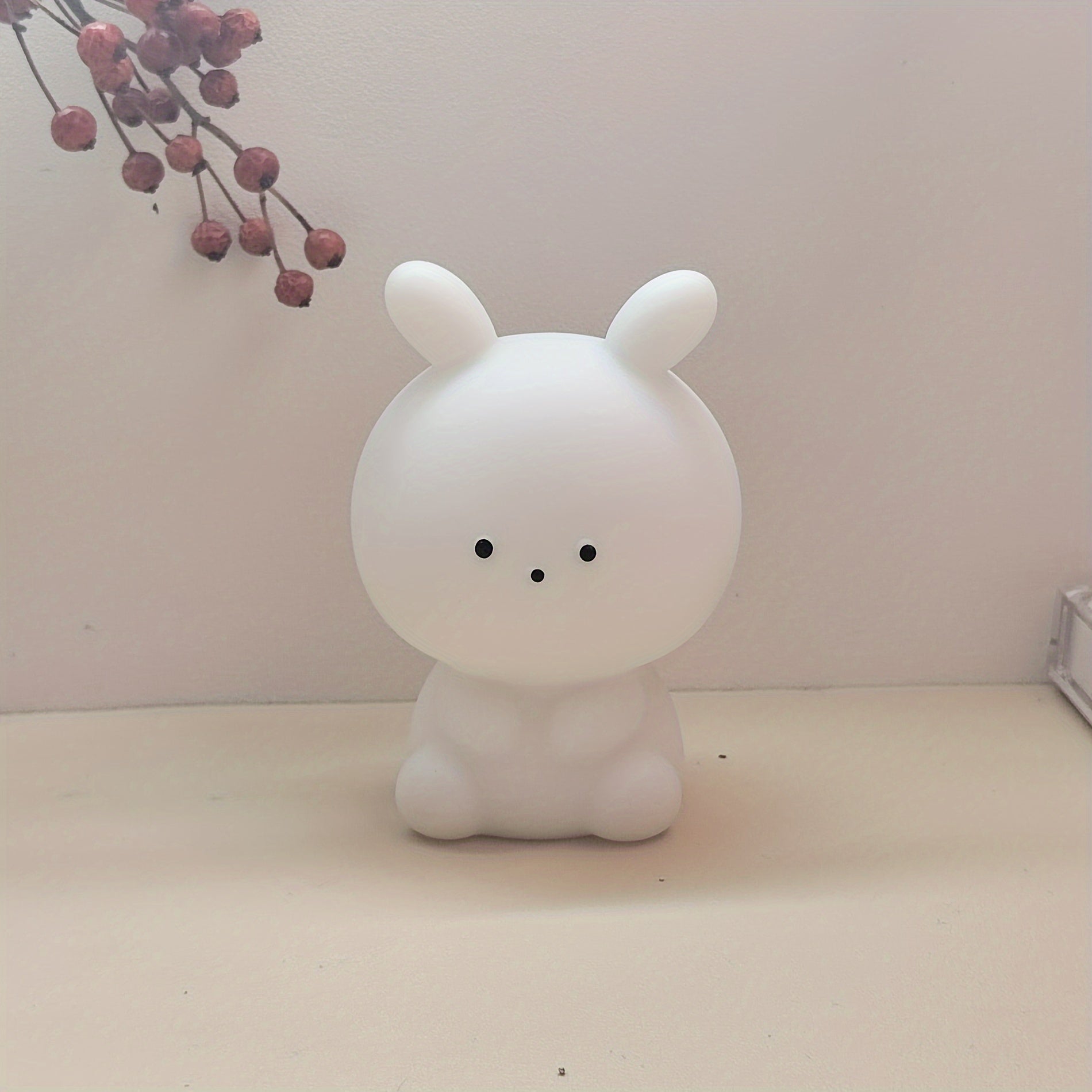 Big Head Rabbit LED Desk Lamp for Bedrooms and Outdoor Use with Replaceable Batteries