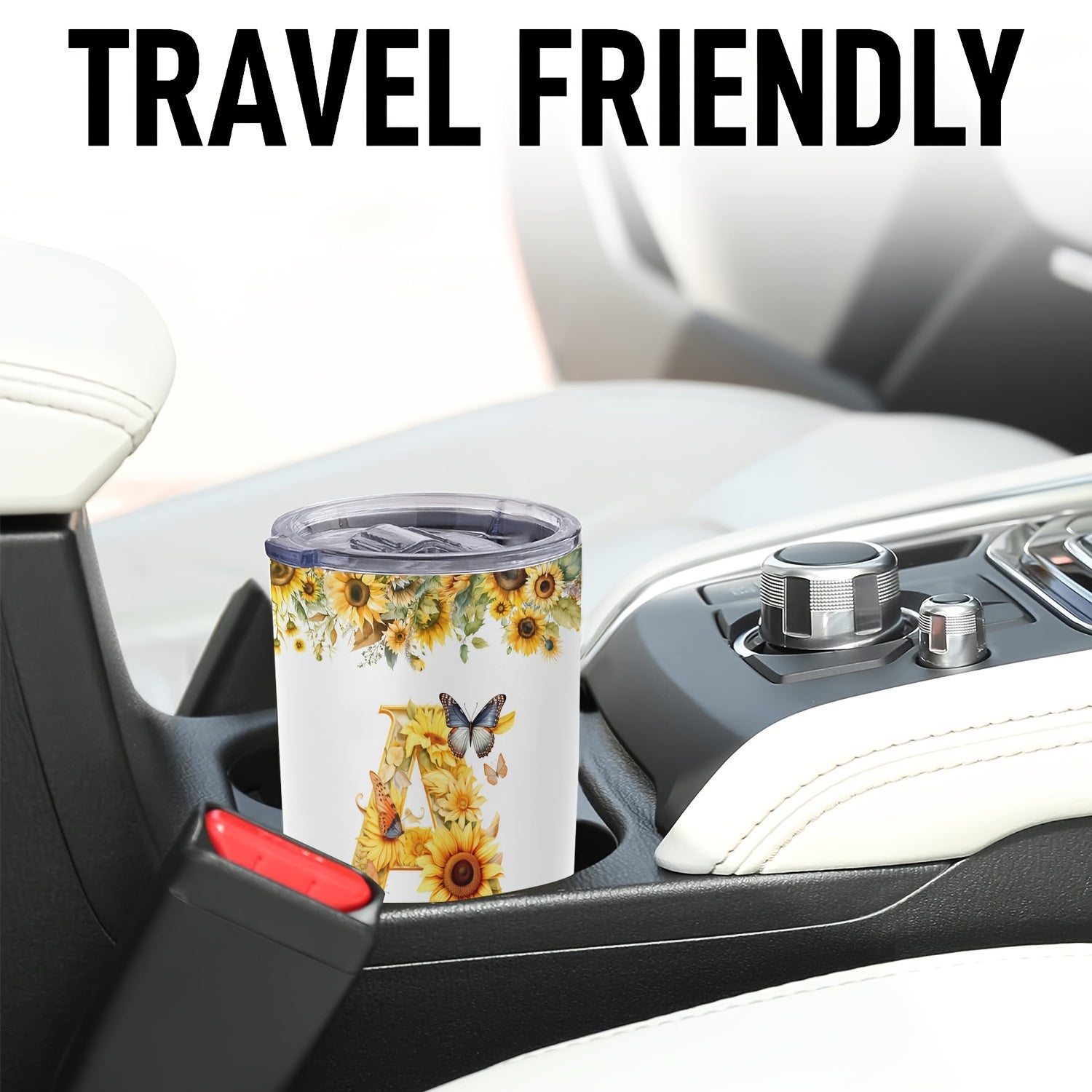 20oz Floral Initials Double-Walled Travel Mug for Women