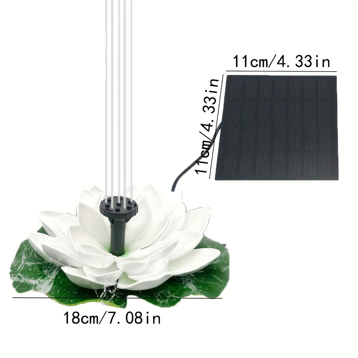 2.5W Solar Fountain Pump Floating Lotus Design for Ponds and Bird Baths