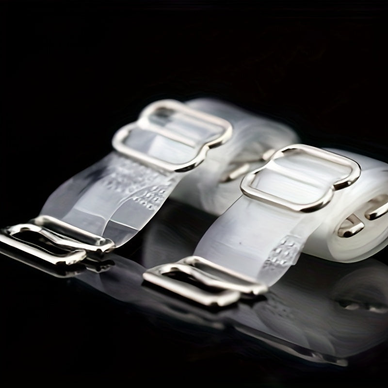 5 Pairs Clear Silicone Adjustable Shoulder Straps for Women's Lingerie and Underwear