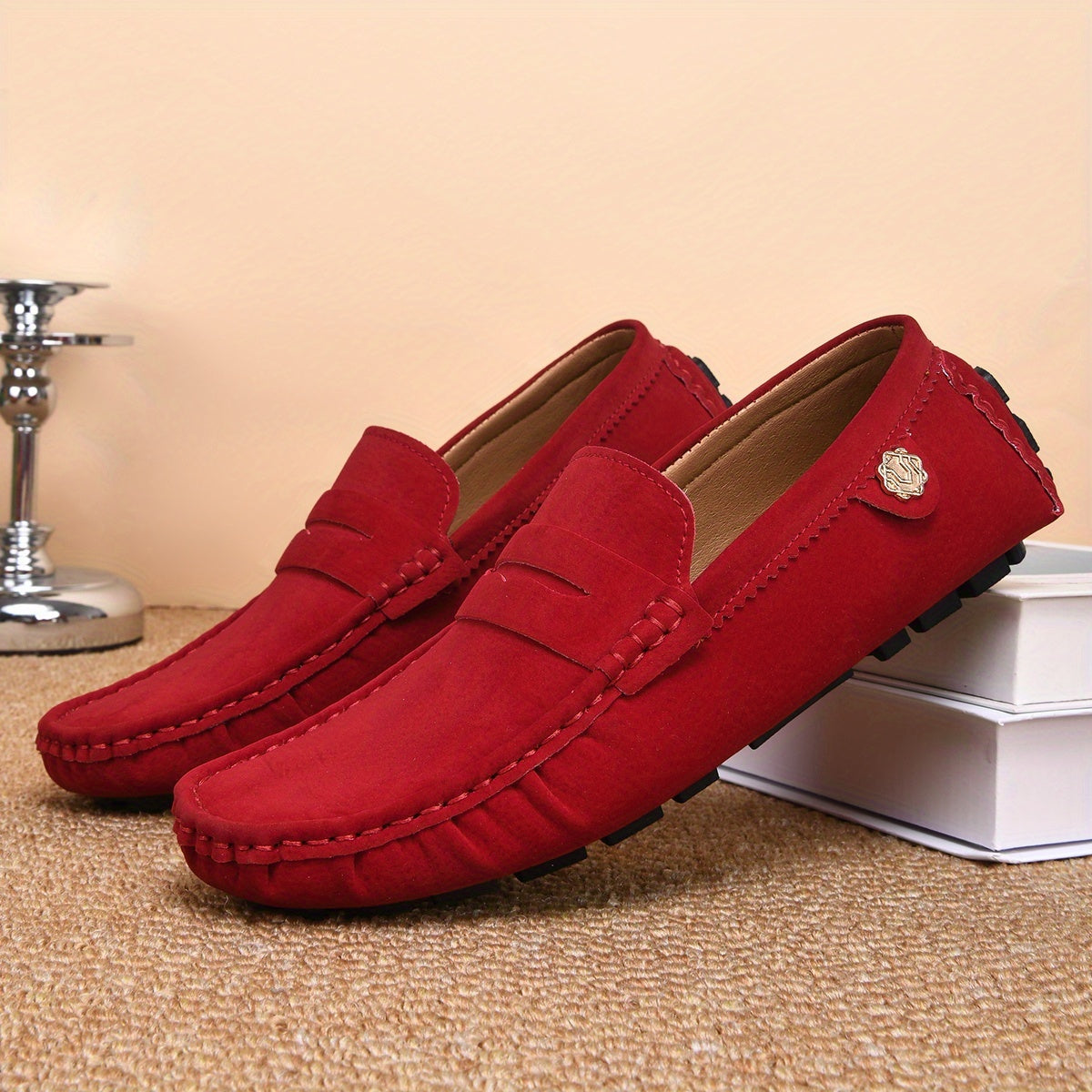 Men's Casual Loafers Microfiber Synthetic Leather Non-Slip Rubber Sole All-Season