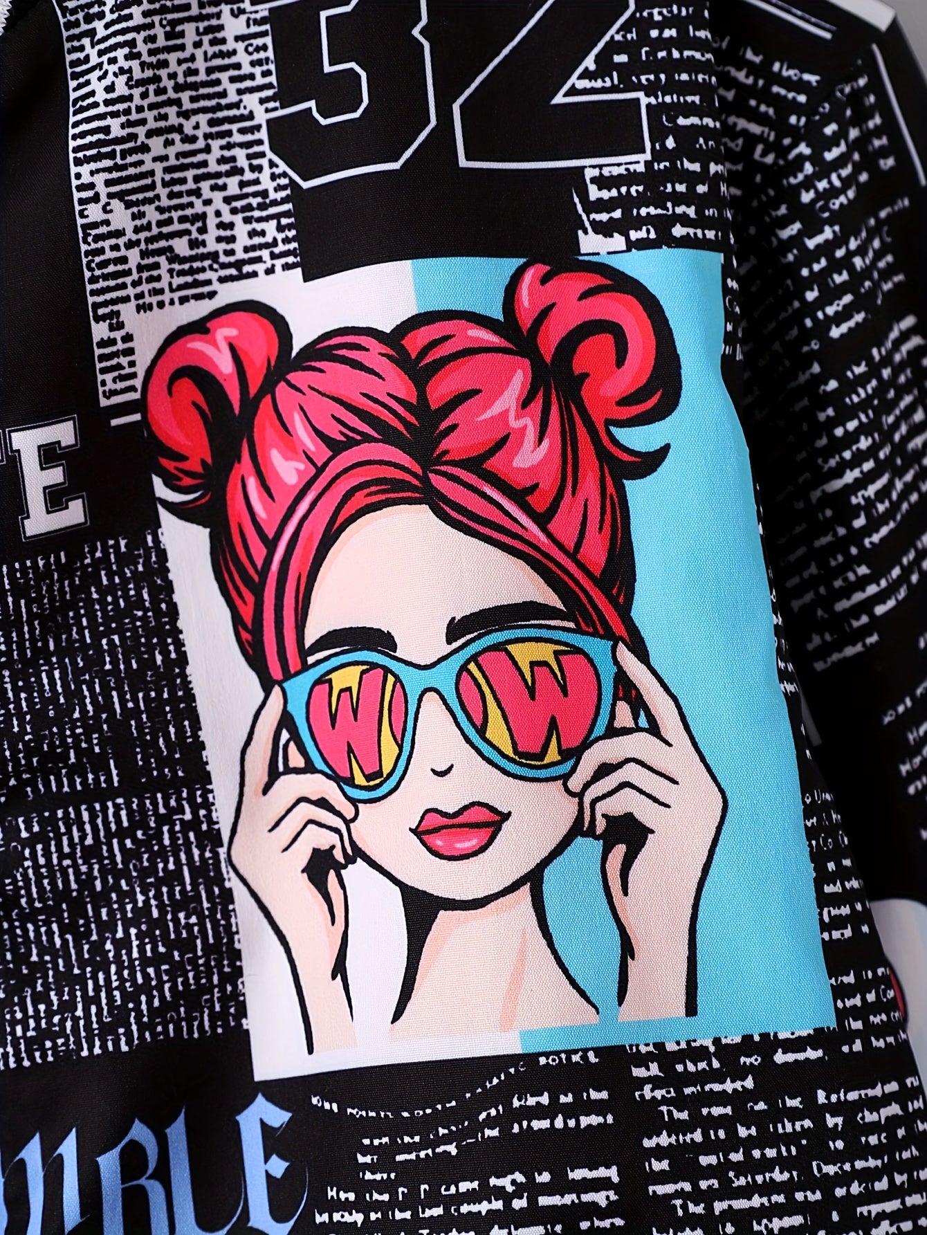 Девочки Флисовая бомбер-куртка в стиле поп-арт на осень-зиму, размеры 130-170