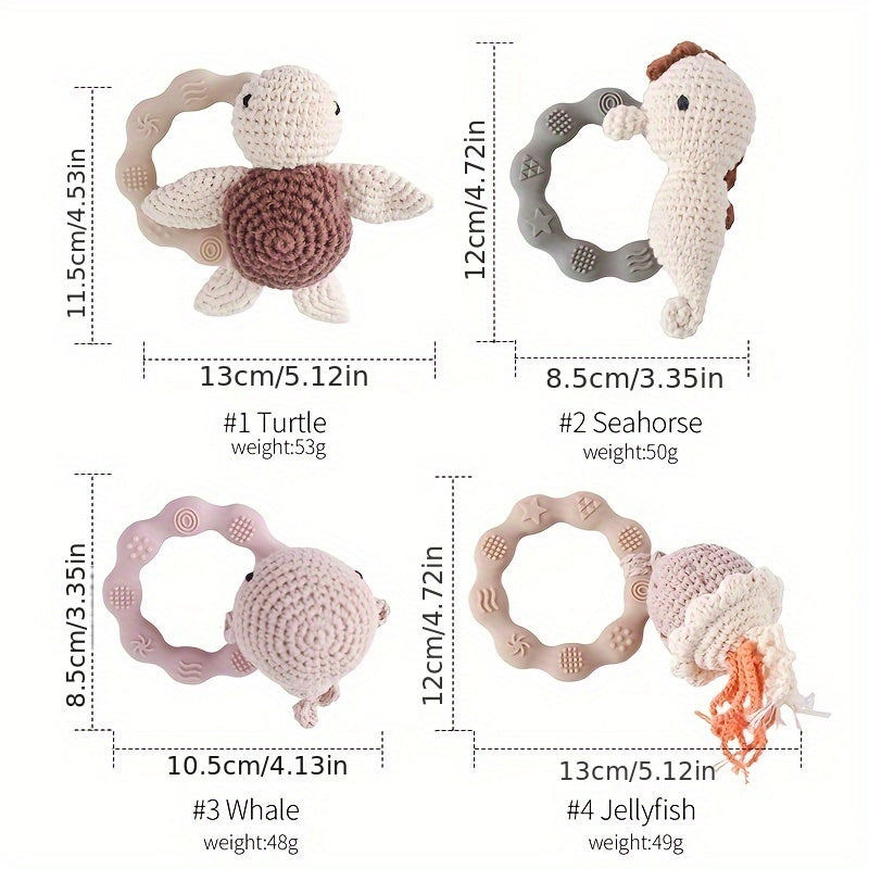 Baby Rattle with Soft Silicone and Vibrant Colors for Early Development