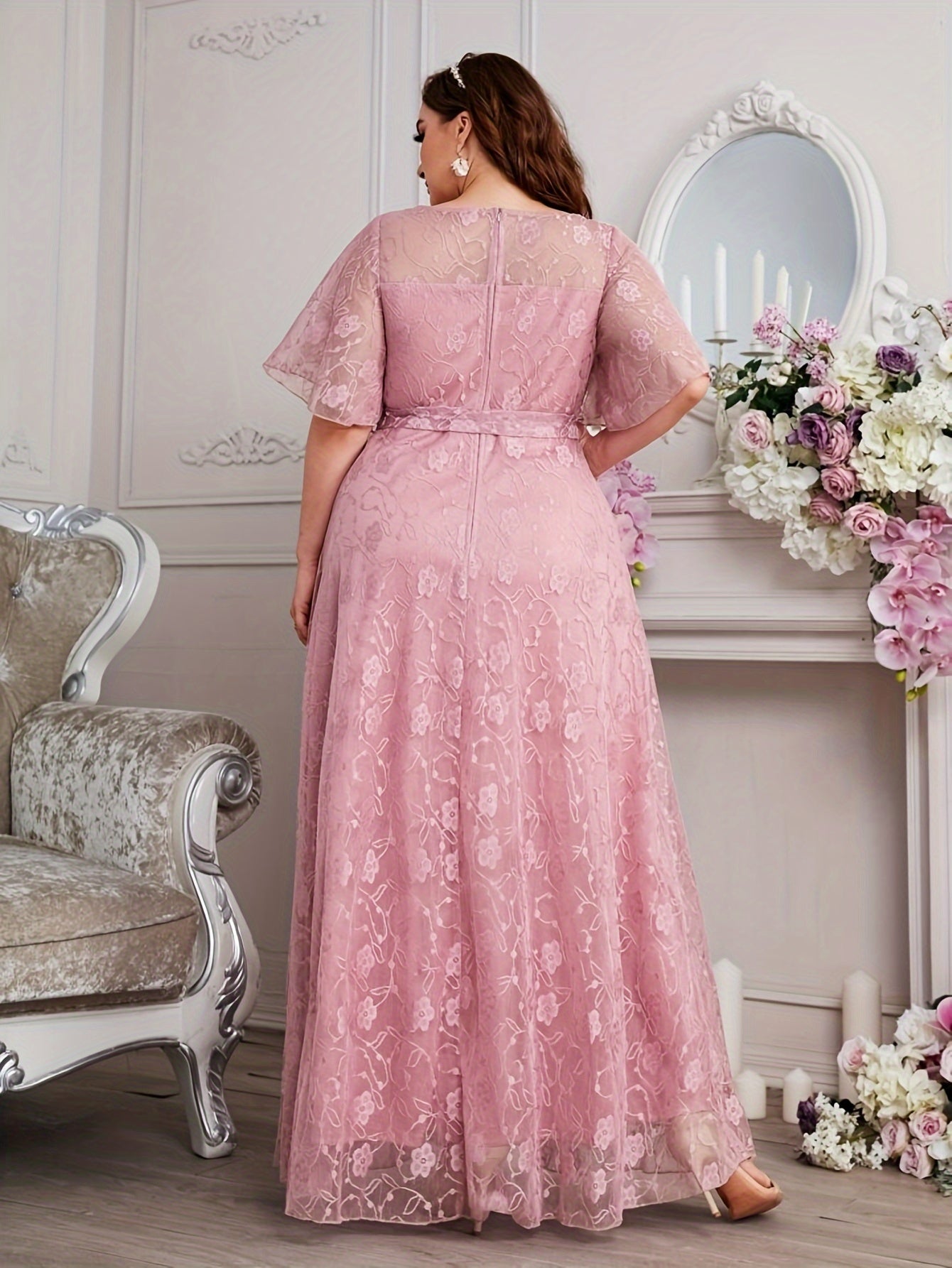 Plus Size Summer High-Waisted Lace Skirt for Women All-Season Elegant Long Length