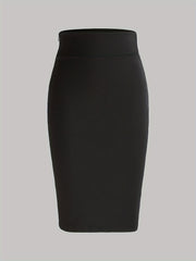 Women's High Waist Bodycon Skirt Solid Knee-Length Sheath Spring Summer