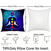 Two-Pack Yoga Meditation Chakra Art Throw Pillow Covers 45.72cm Square Polyester Washable Fade-Resistant