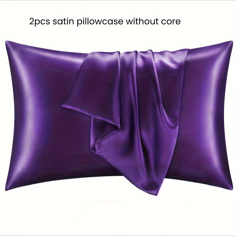 Satin Pillowcases Set of 1 or 2 Comfortable Sleep Bedding