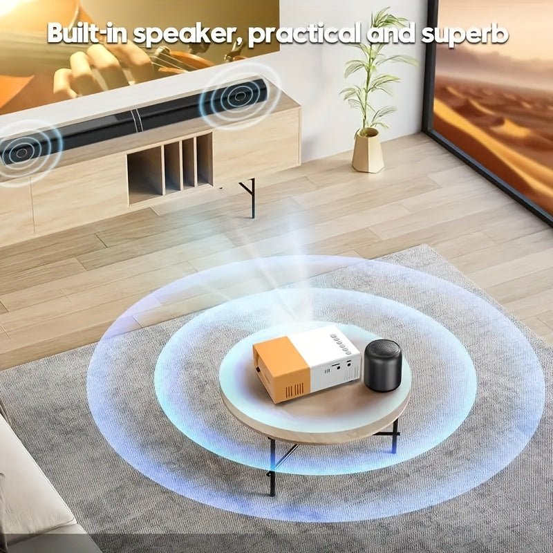 Portable Mini Projector for Indoor Movies TV Gaming with USB AV HDMI