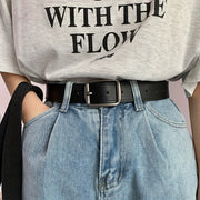 Women's PU Leather Belt with Pin Buckle for Jeans and Dress Pants