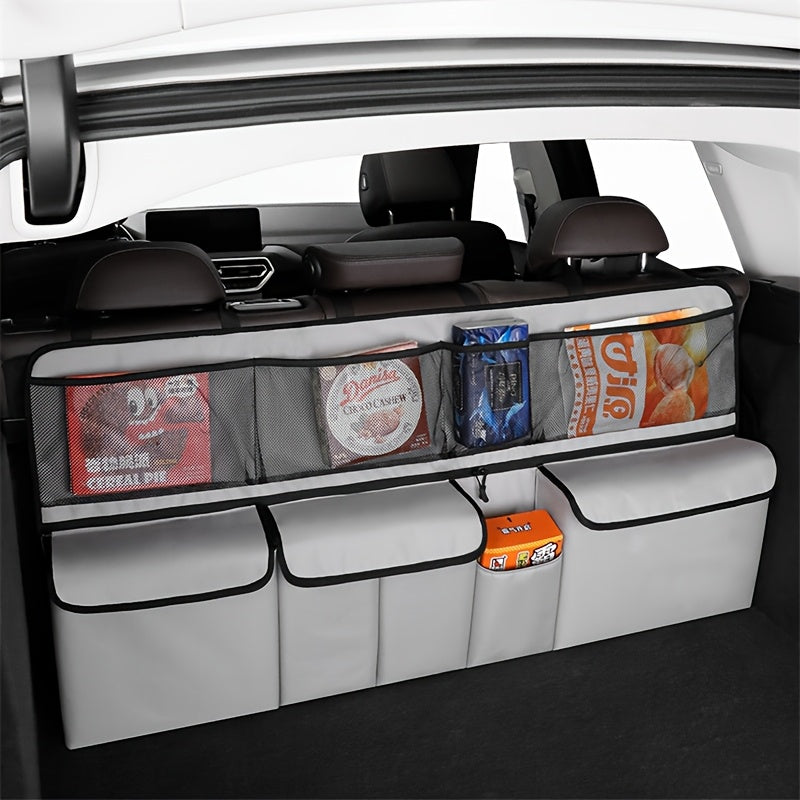 Organizador de almacenamiento para coche de poliéster multifunción para asiento trasero y maletero