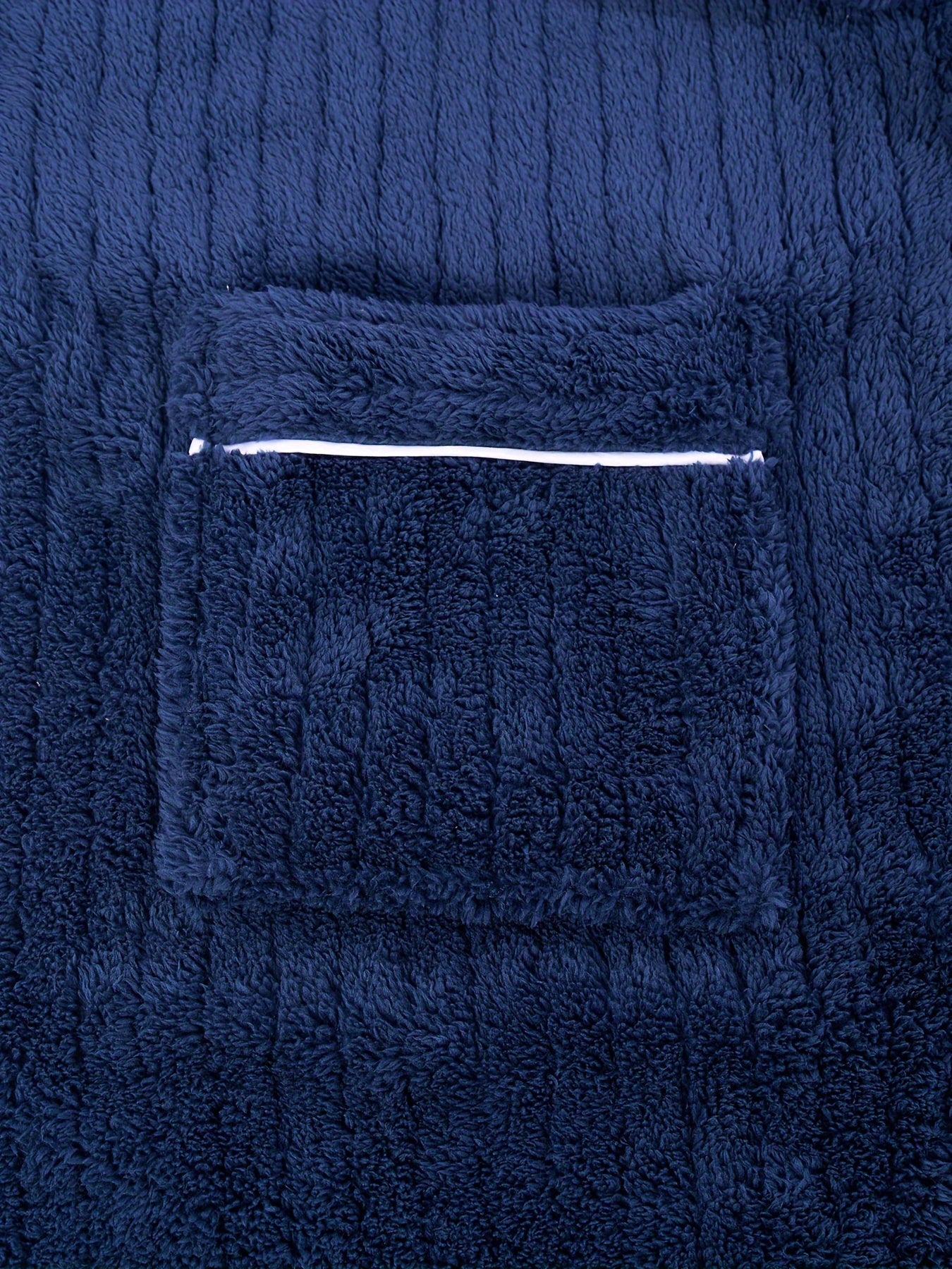 Albornoz largo de felpa de invierno para hombre con cinturón, cuello en V, tejido de punto, ajuste regular