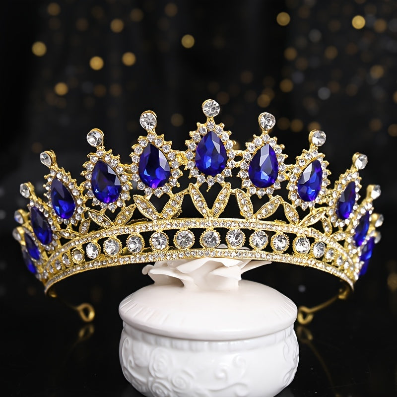 Bridal Headpiece with Gold and Water Diamond Accents for Wedding Accessories