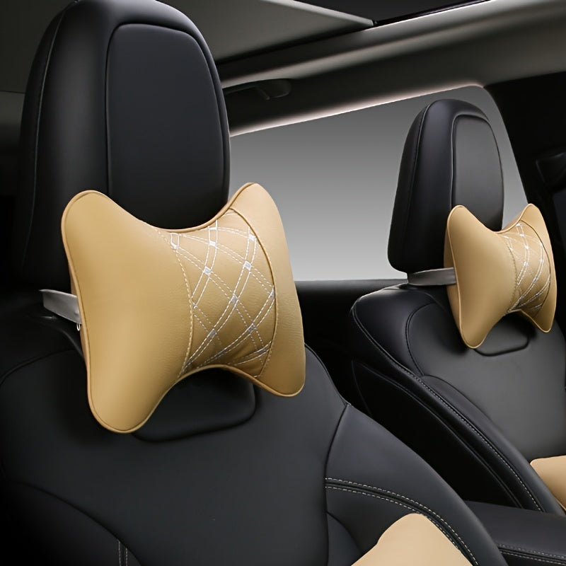Unisex Synthetic Leather Car Headrest Cushion for Fatigue Relief