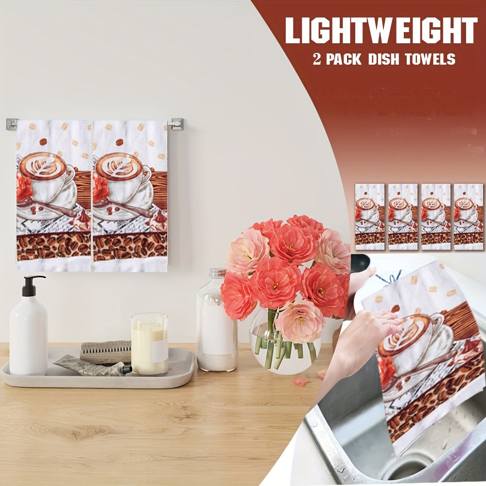 Kofe sevuvchilarning oshxona sochiqlari Latte va Cappuccino san'ati to'plami, kafe dekoratsiyasi yoki uyga qabul qilish uchun