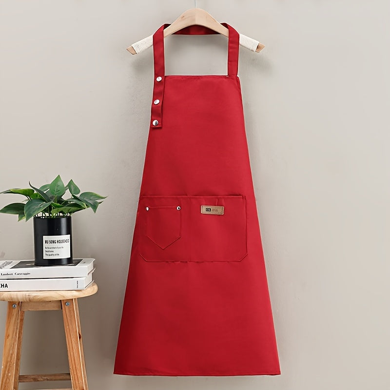 Unisex Canvas Polyester Apron with Pockets for Cooking and BBQ