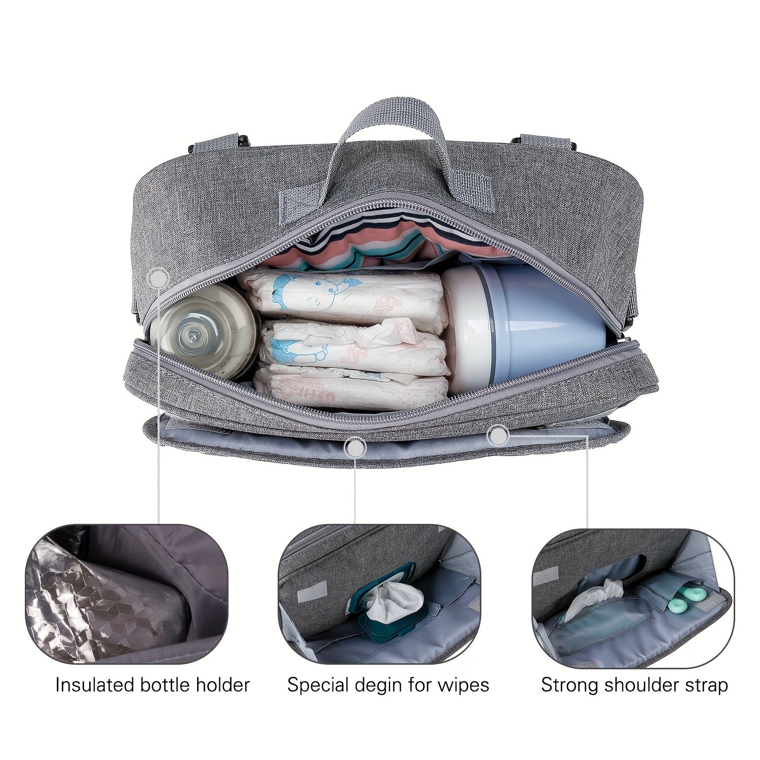 Waterproof Stroller Storage Bag for Diapers Snacks and Essentials