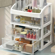 4-Tier Expandable Cosmetic Organizer Plastic Bathroom Vanity Desk Storage