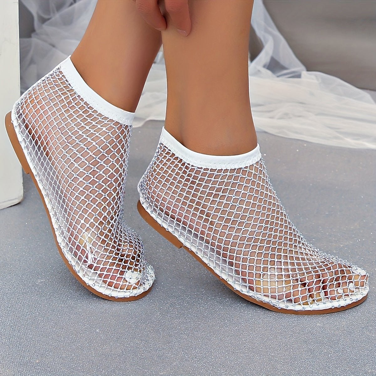 Women Mesh Slip-On Roman Sandals Casual Summer Flat Heel Pink