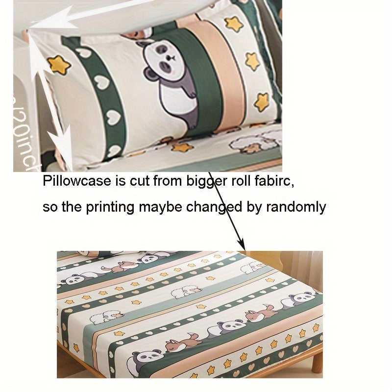 Cartoon Dog Printed Pillowcase Microfiber Digital Print Bedroom Decor