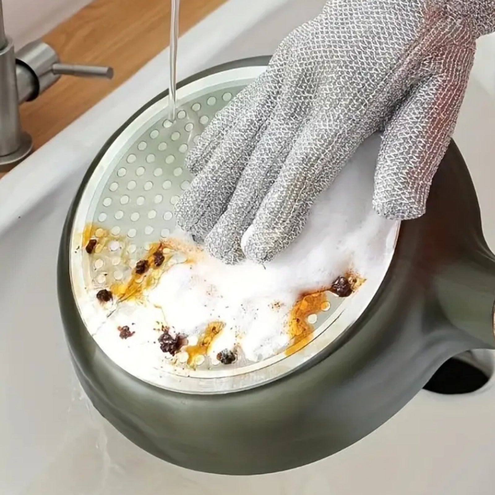 2-in-1 Steel Wire Dishwashing Gloves Non-Slip Breathable Durable Kitchen Cleaning