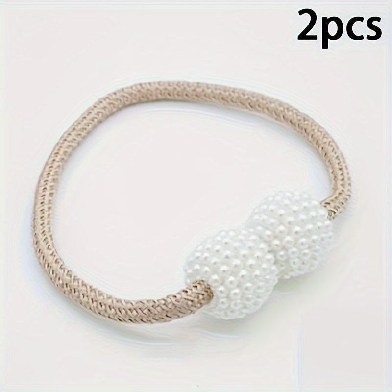 Artificial Pearl Magnetic Curtain Straps for Home Decor