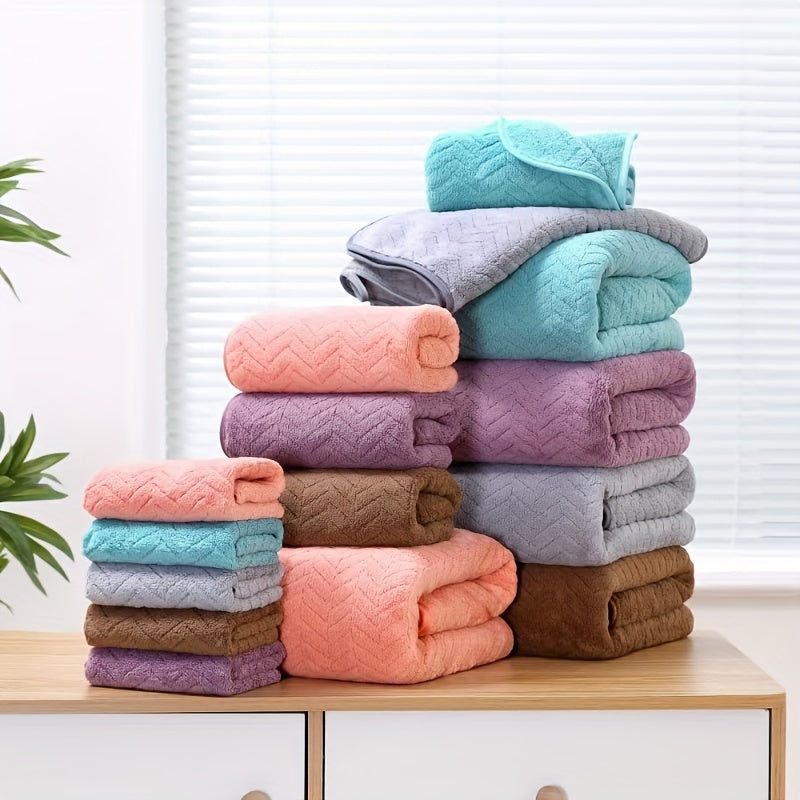 8-Piece Chevron Stripe Polyester Towel Set for Bathroom Spa Hotel Quick-Drying Absorbent