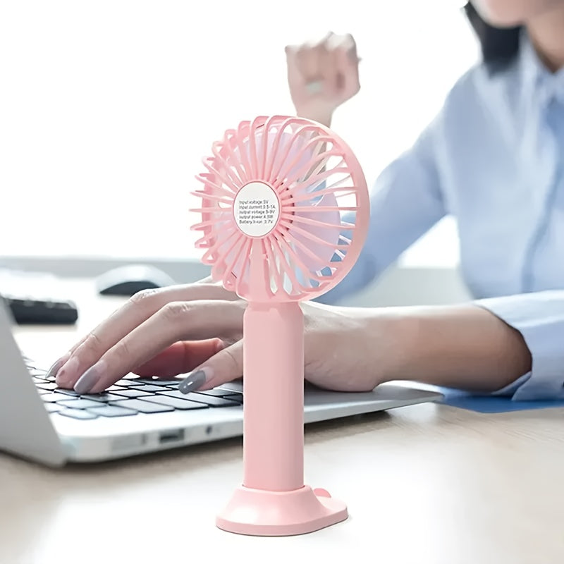 Portable Handheld USB Mini Fan with Phone Holder, High-Speed, Durable Plastic