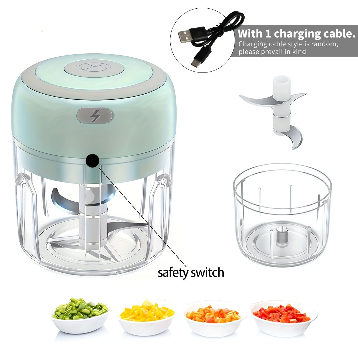 Portable USB Rechargeable Blender with High-Performance Grinder and Easy-Press Controls