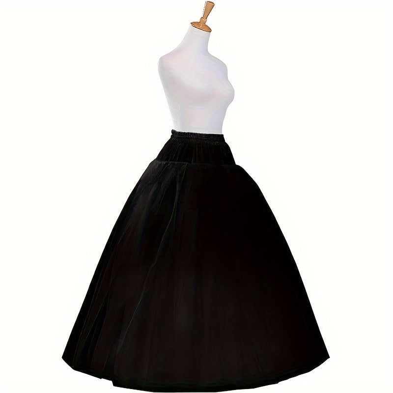 Black A-Line Petticoat Floor-Length Skirt for Weddings Parties Halloween Costumes