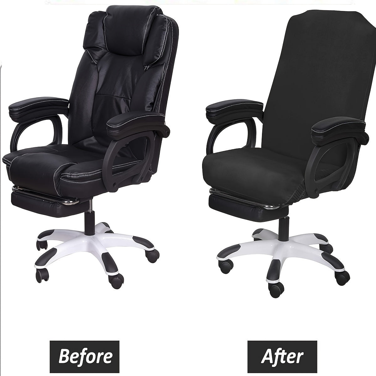 "Zipper Office Chair Cover for Swivel Chairs, High Back Protection, Washable Polyester Spandex Blend - Multiple Colors, TIANWOWO"