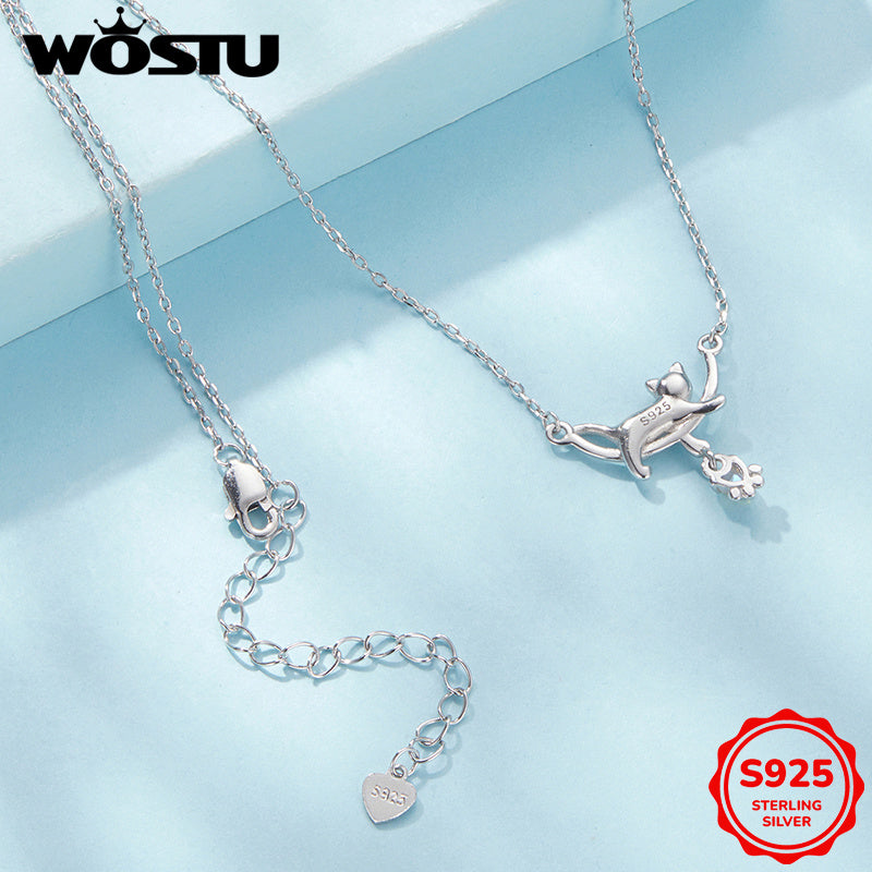 Кулон-амулет с котом из мультфильма из стерлингового серебра с лунным камнем, легкий, для женщин или мужчин