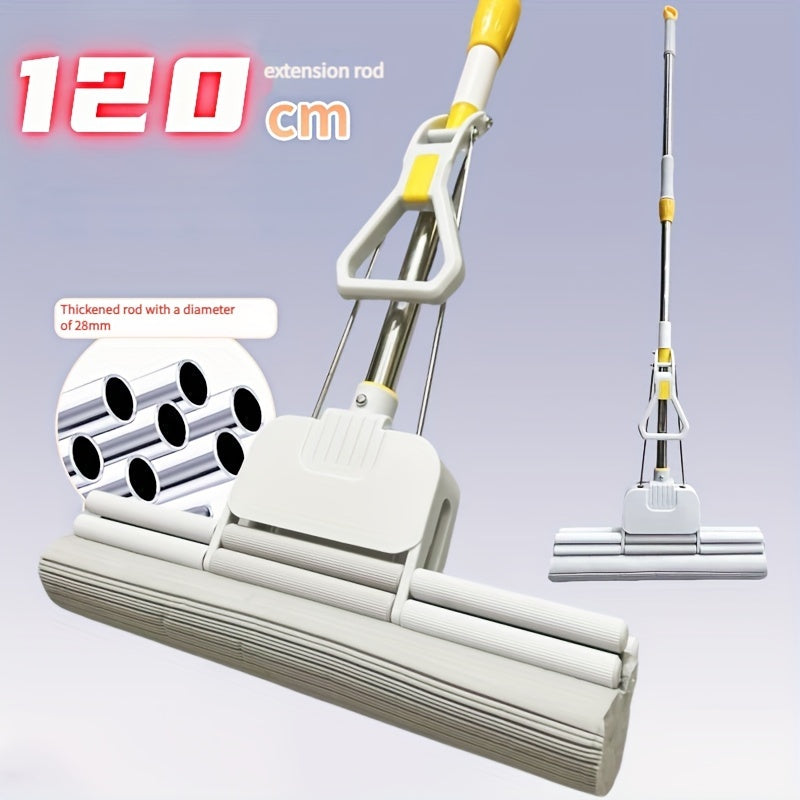 Naychali uzaytiriladigan tutqichi va samarali tozalash uchun oson siqish valfi bilan zanglamaydigan po'latdan yasalgan gubka mop. Yashash xonasi, yotoqxona, hammom, hojatxona, oshxona va devorlarni tozalash uchun mukammal, dangasa yuvish xususiyati bilan.