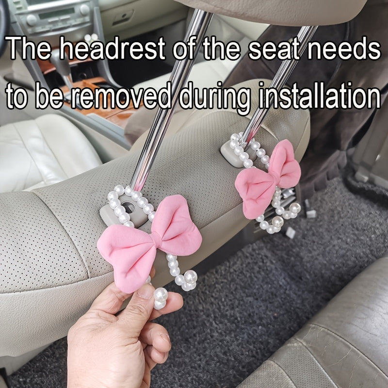 2Pcs Stainless Steel Car Seat Back Hooks for Bags Keys Jewelry