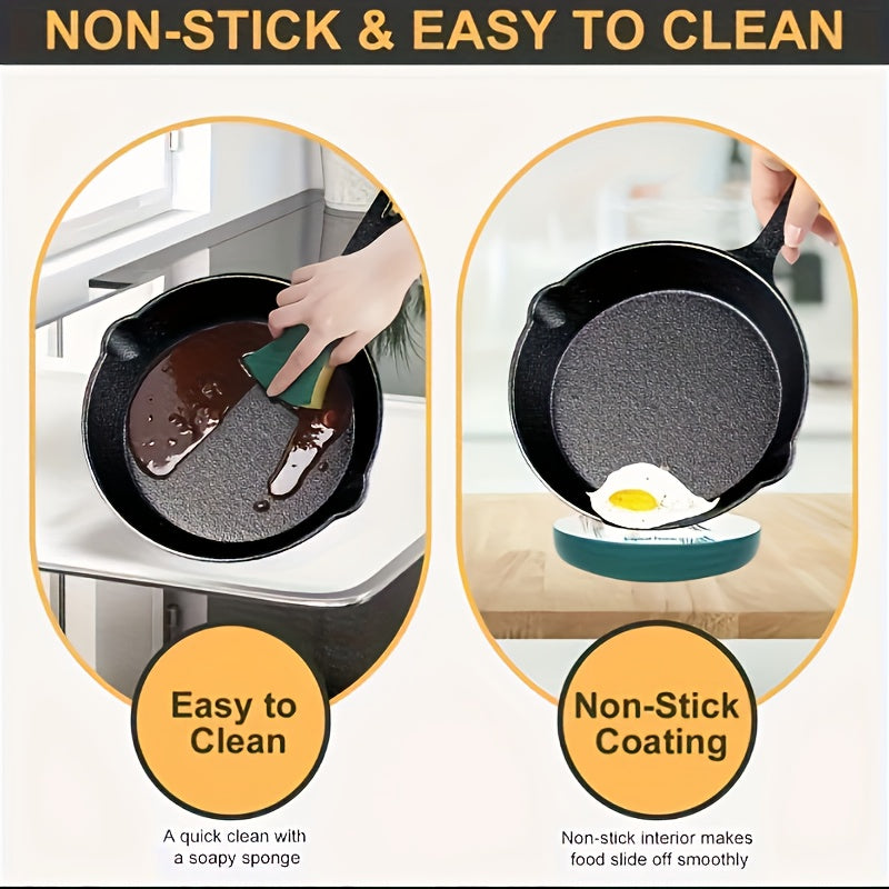 Set of 4 Cast Iron Skillets 10 8 6 Inch with Spatula and Oil Brush Kitchen Cookware