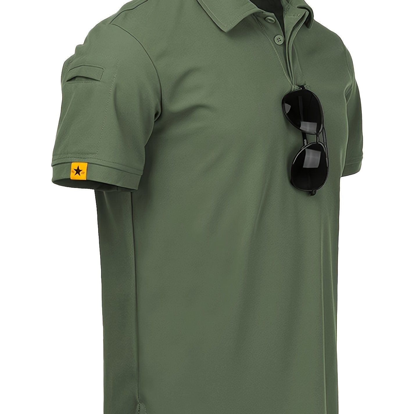 Camisa deportiva casual de poliéster elástico para hombres, ideal para golf y tenis