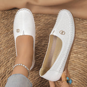 Ayollar uchun slip-on tufli, kundalik qulaylik, sintetik charm, barcha mavsumlar uchun poyabzal