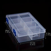 Transparent Storage Box with 8 Grids for Plastic Parts Organization