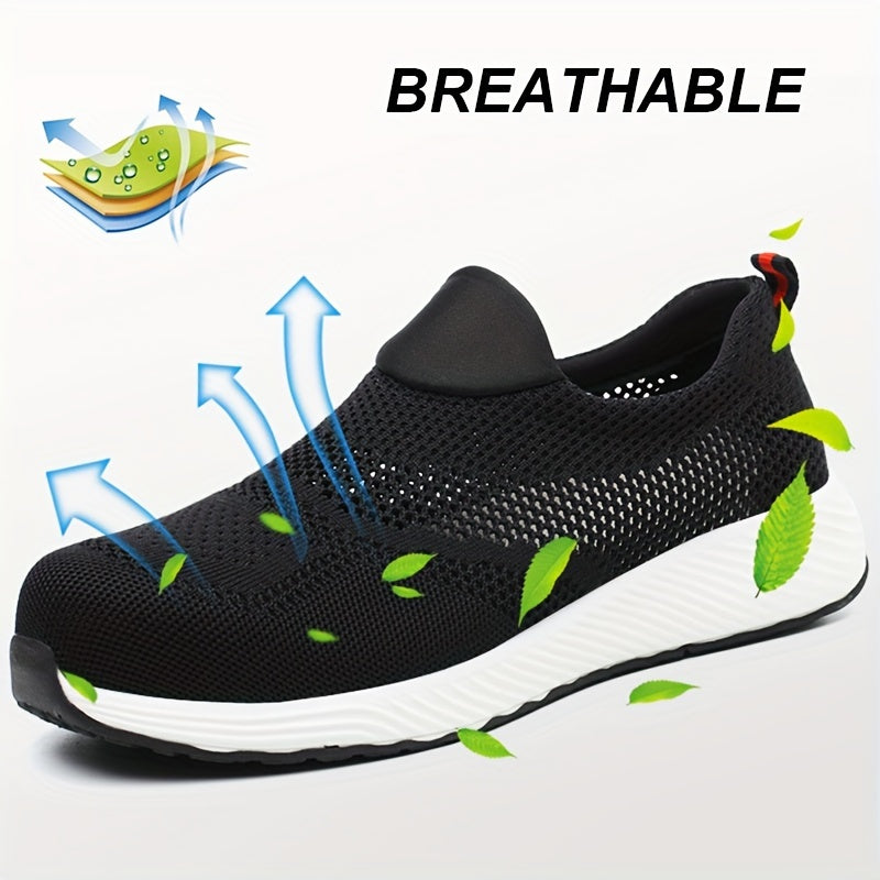 Women's Lightweight Breathable Work Shoes Toe Protection All-Season Comfort